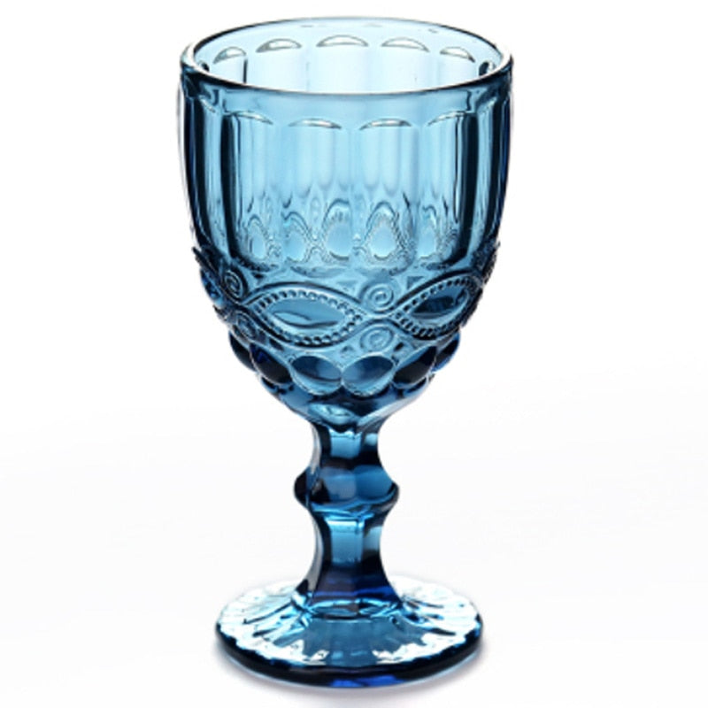 Vintage Relief Wine Glasses, 8oz-10oz Ramble & Roam