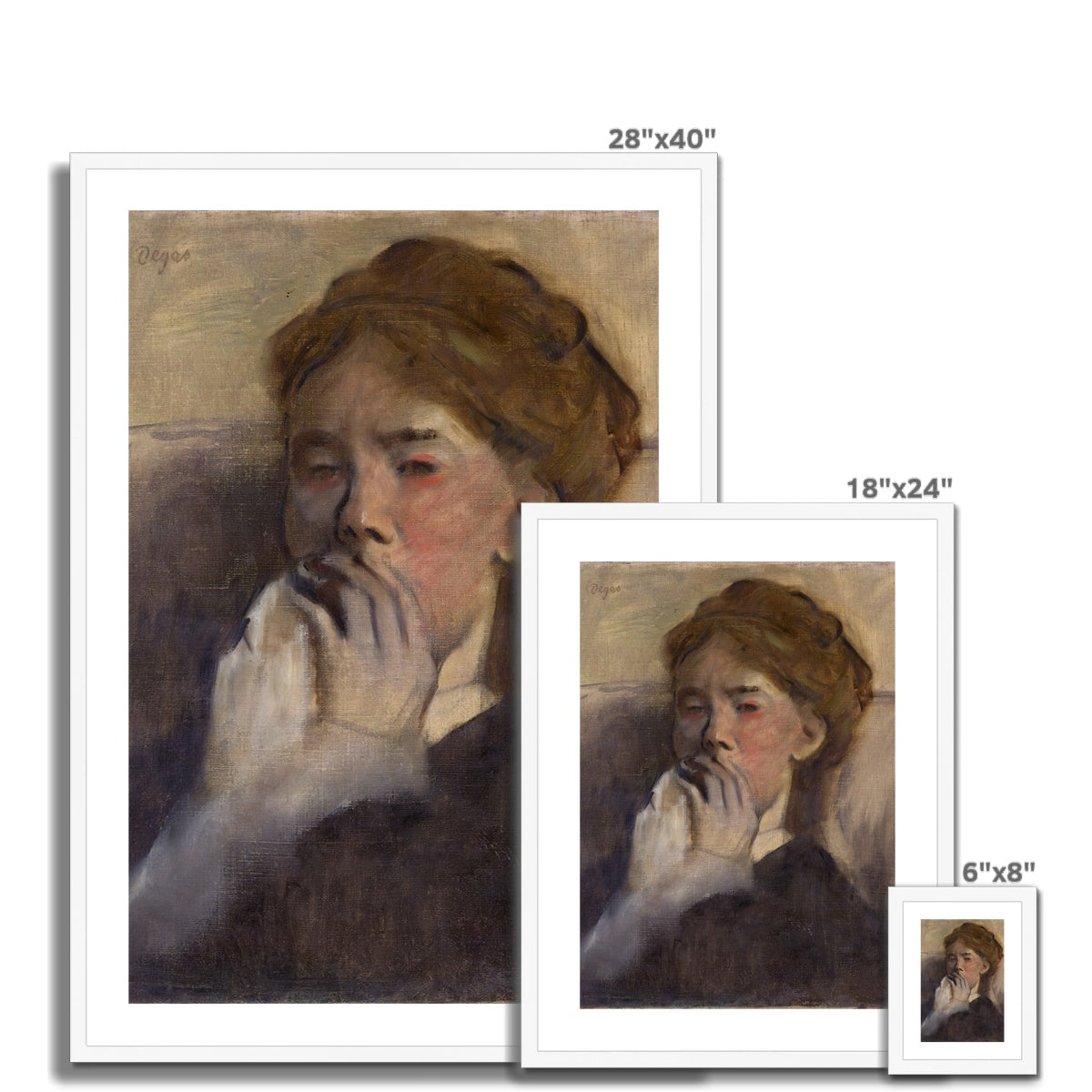 Young Woman With Hand Over Her Mouth, Edgar Degas, 1875 Framed &amp; Mounted Print Ramble &amp; Roam