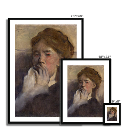 Young Woman With Hand Over Her Mouth, Edgar Degas, 1875 Framed &amp; Mounted Print Ramble &amp; Roam