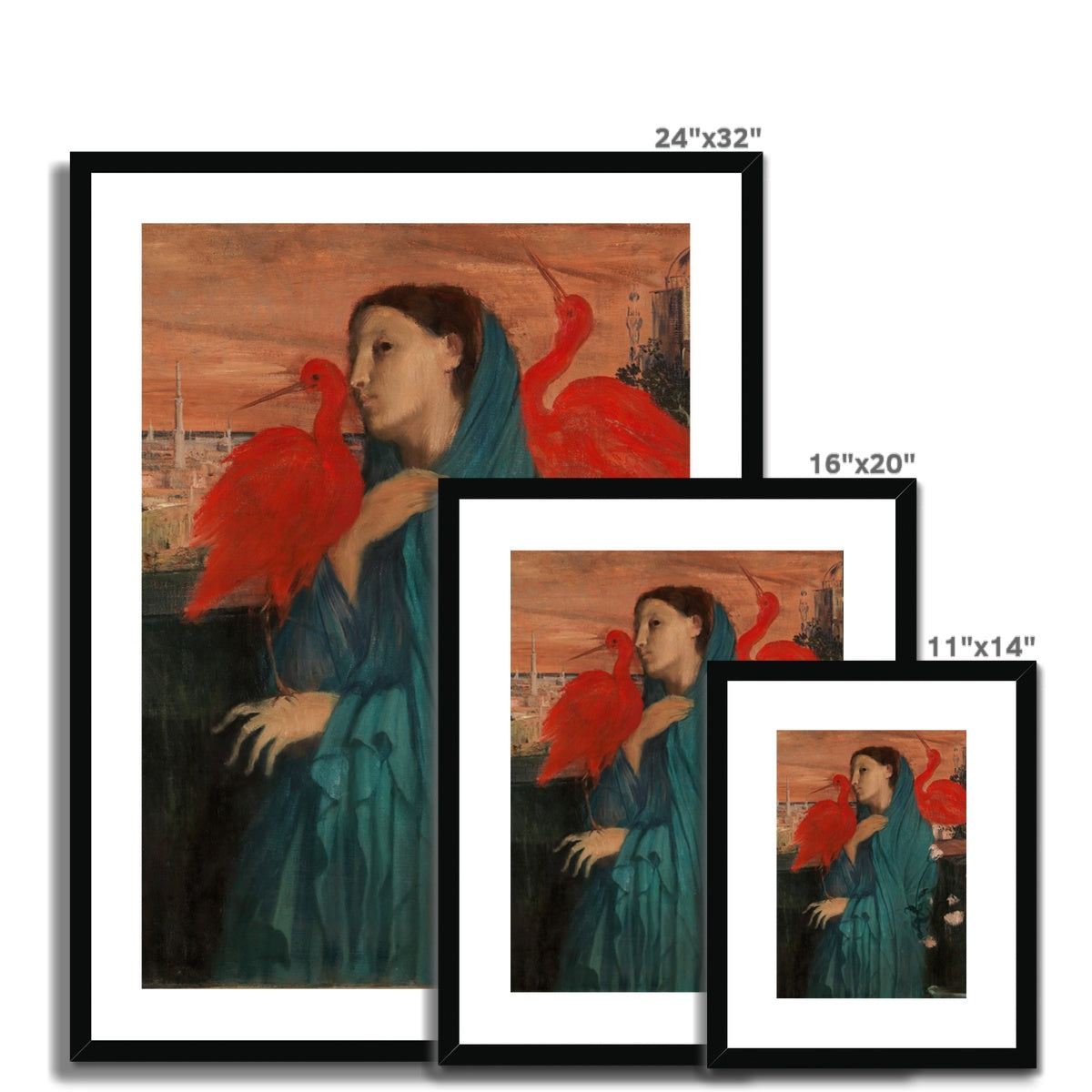 Young Woman with Ibis, Edgar Degas, 1857-62 Framed & Mounted Print Ramble & Roam