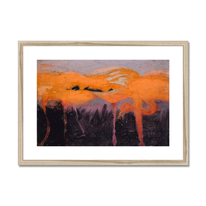 red flamingos Framed &amp; Mounted Print